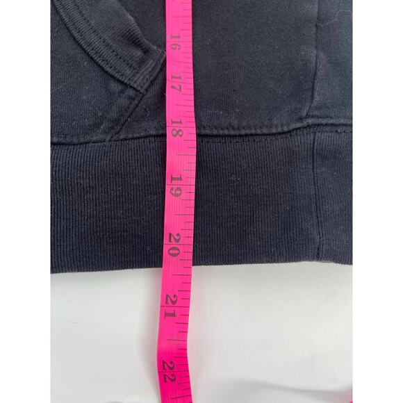 Aeropostale Black Hoodie Sequin Logo Kangaroo Pocket Size‎ Medium Y2K Skater - Picture 7 of 7